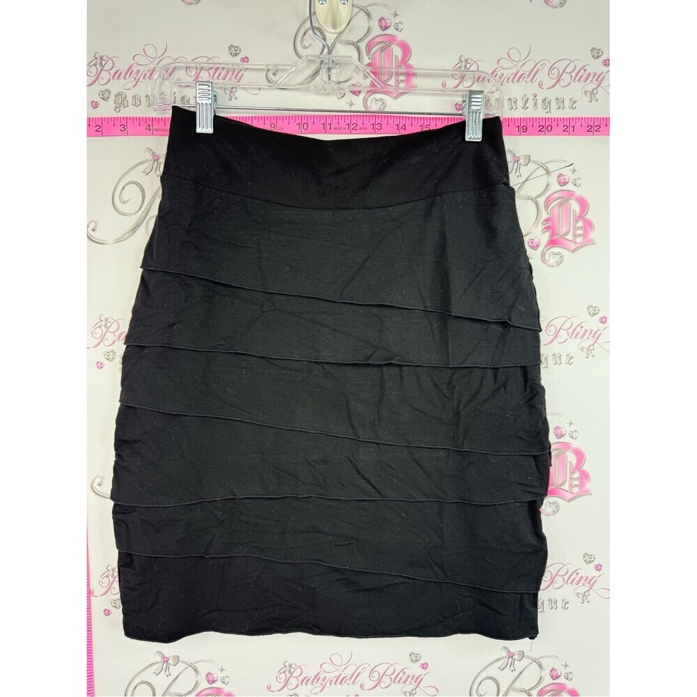 Rock n karma pencil Black Tiered Pencil Skirt - Sleek Work-to-Evening Style